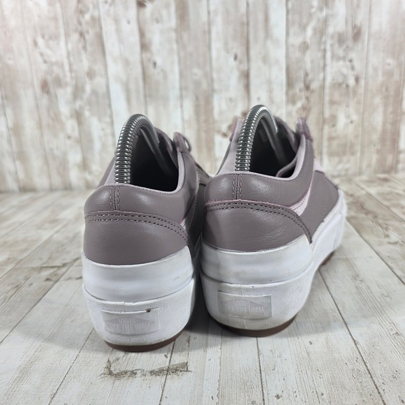 Vans Old Skool Stacked Plum Leather Platform Sneakers Womens 7.5 Mens 6 - Picture 3 of 8